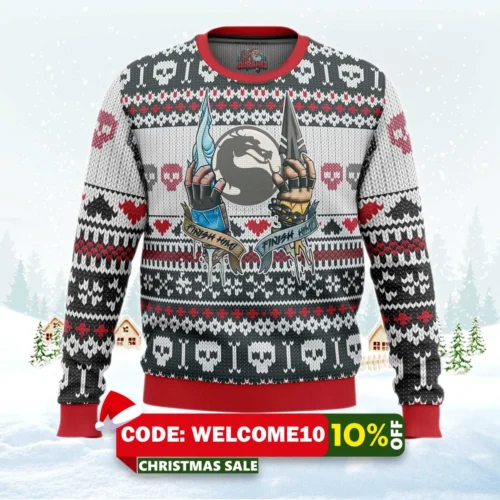 mortal kombat finish him ugly christmas sweater 1