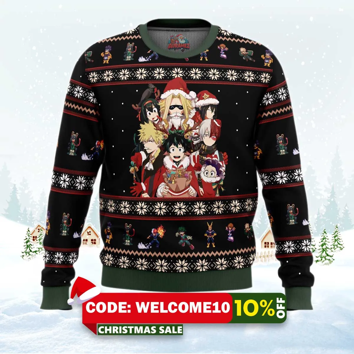 my hero academia holiday sweater 1 my hero academia holiday sweater 1