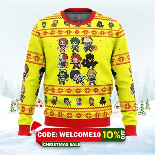 my hero academia students ugly christmas sweater 1
