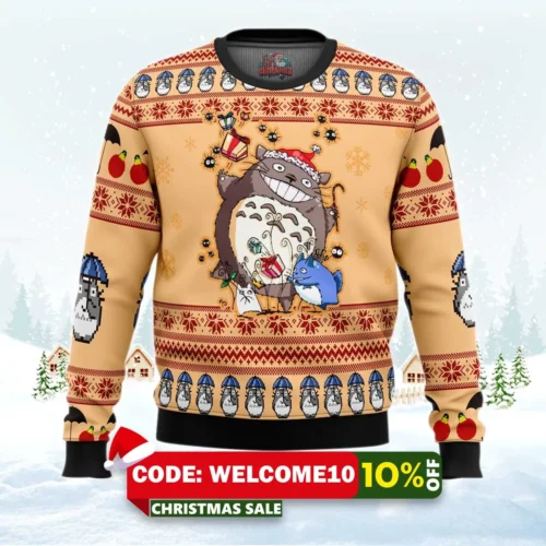 my neighbor totoro alt ugly christmas sweater 1