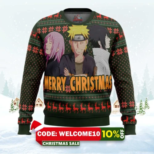 naruto squad 7 ugly christmas sweater 1