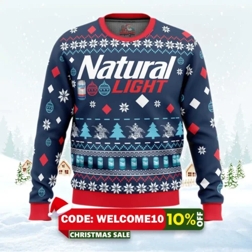 natural light beer ugly christmas sweater 1
