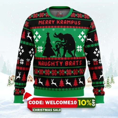 naughty brats krampus ugly christmas sweater 1
