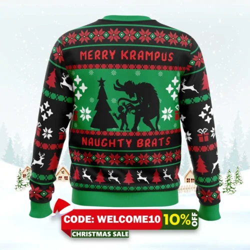 Naughty Brats Krampus Ugly Christmas Sweater 1 naughty brats krampus ugly christmas sweater 2