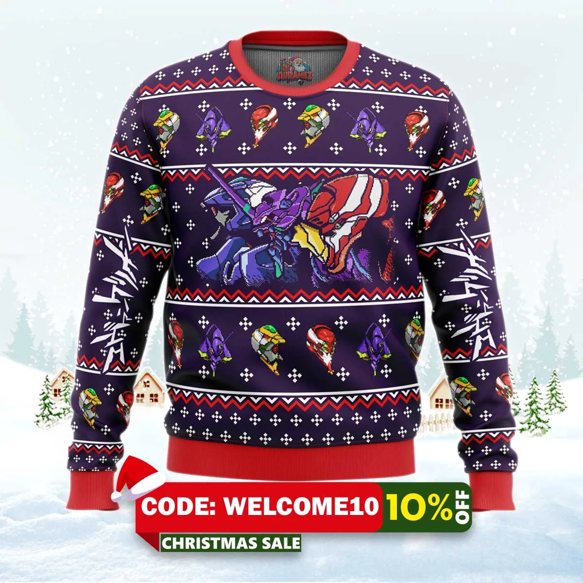 neon genesis evangelion evas ugly christmas sweater 1 neon genesis evangelion evas ugly christmas sweater 1