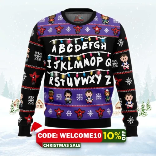 netflix stranger things ugly christmas sweater funny xmas gift christmas sweater 1