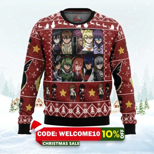 night raid akame ga kill ugly christmas sweater 1