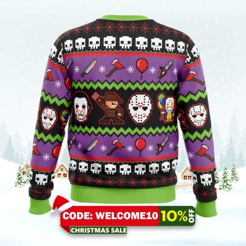 nightmares on halloween ugly christmas sweater 2