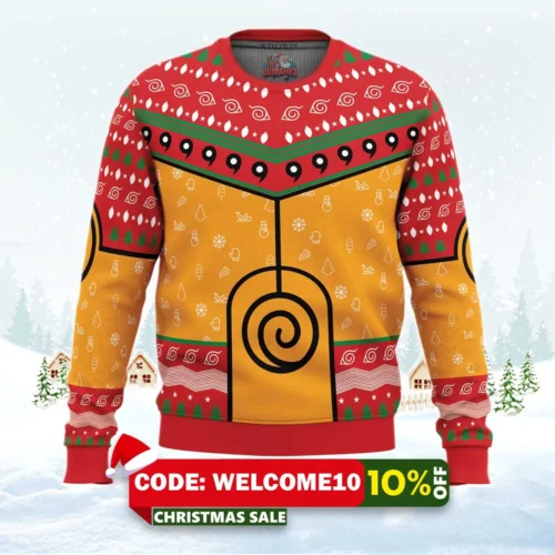 nine tails chakra mode naruto ugly christmas sweater 1