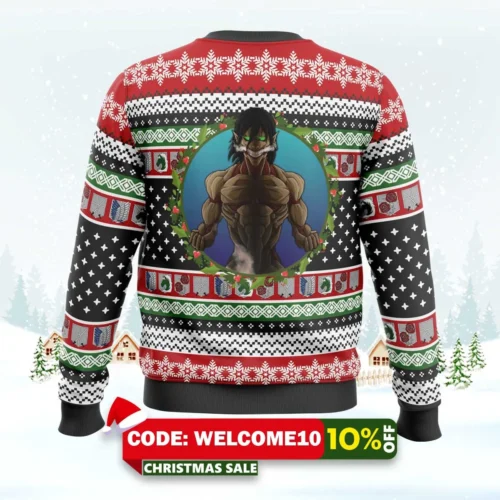 nine titans attack on titan ugly christmas sweater 2