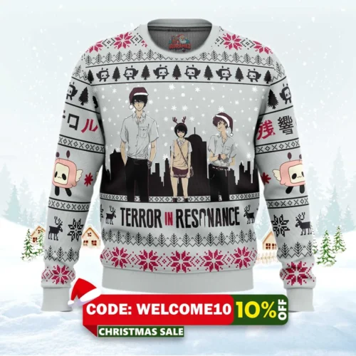 nine x lisa x twelve terror in resonance ugly christmas sweater 1