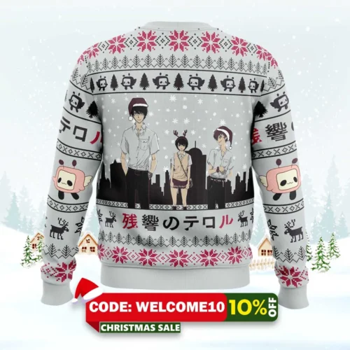 Nine X Lisa X Twelve Terror In Resonance Ugly Christmas Sweater 1 nine x lisa x twelve terror in resonance ugly christmas sweater 2