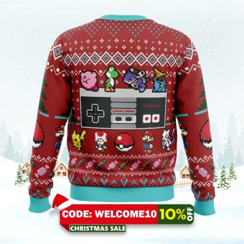 nintendo controller ugly christmas sweater 2