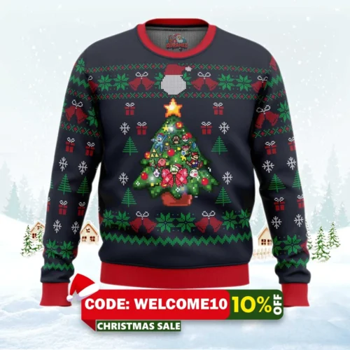 nintendo tree ugly christmas sweater 1
