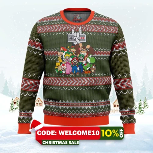 nintendo ugly christmas sweater 1