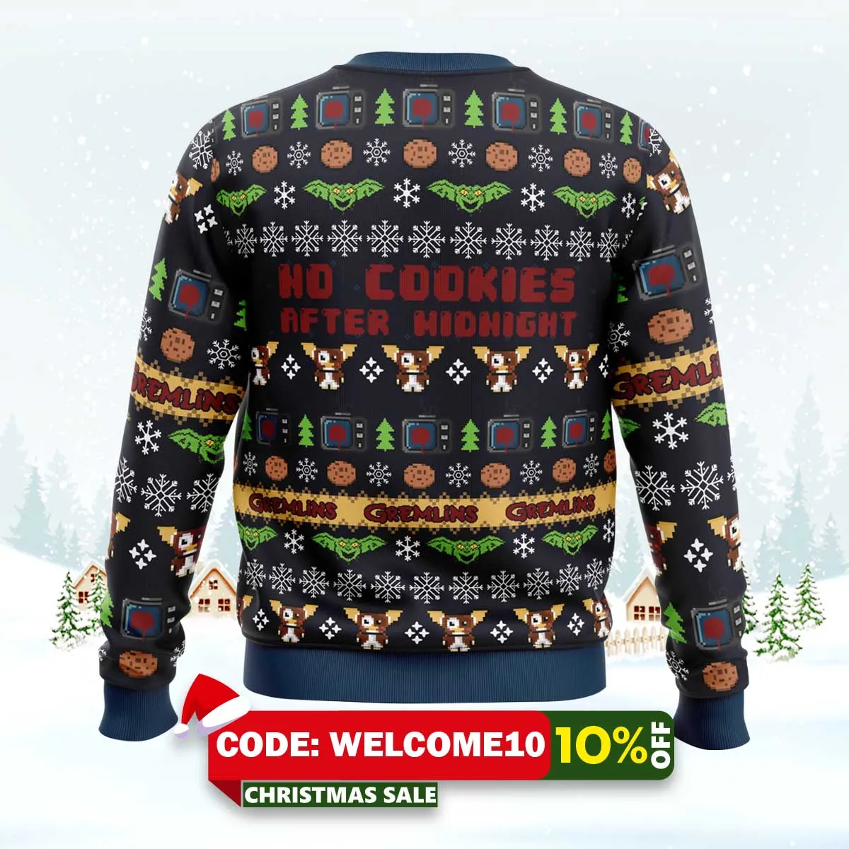 no cookies after midnight gremlins ugly christmas sweater 2 no cookies after midnight gremlins ugly christmas sweater 2