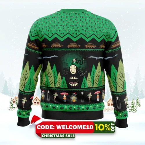 no face spirited away ugly christmas sweater 2