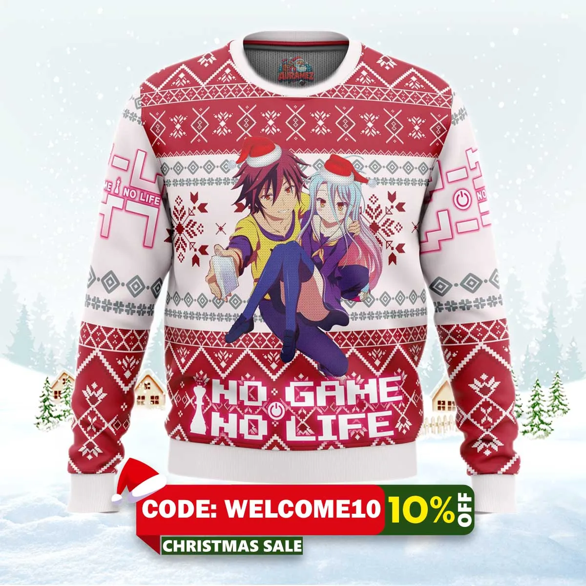 no game no life alt ugly christmas sweater 1 no game no life alt ugly christmas sweater 1