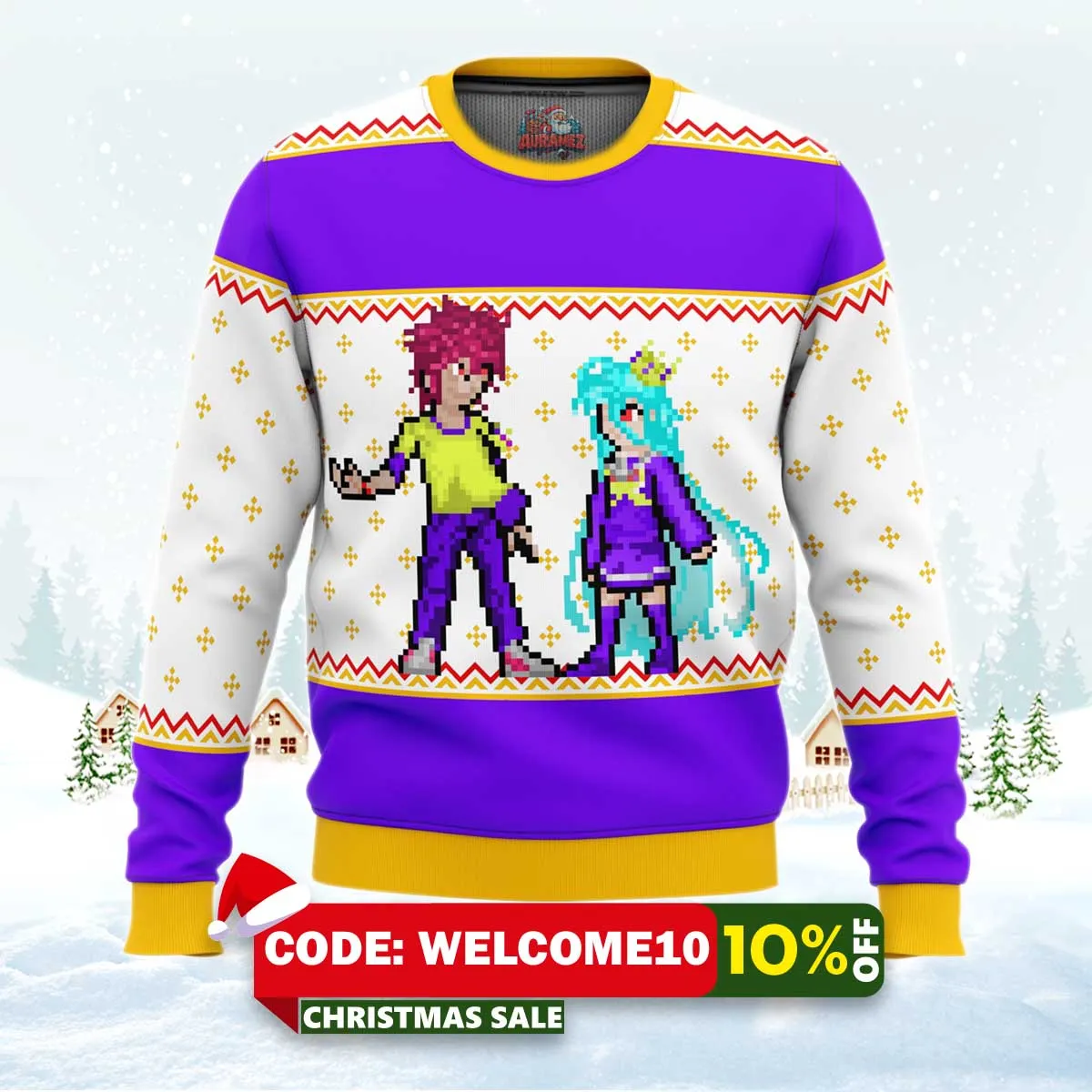 no game no life sprites ugly christmas sweater 1 no game no life sprites ugly christmas sweater 1