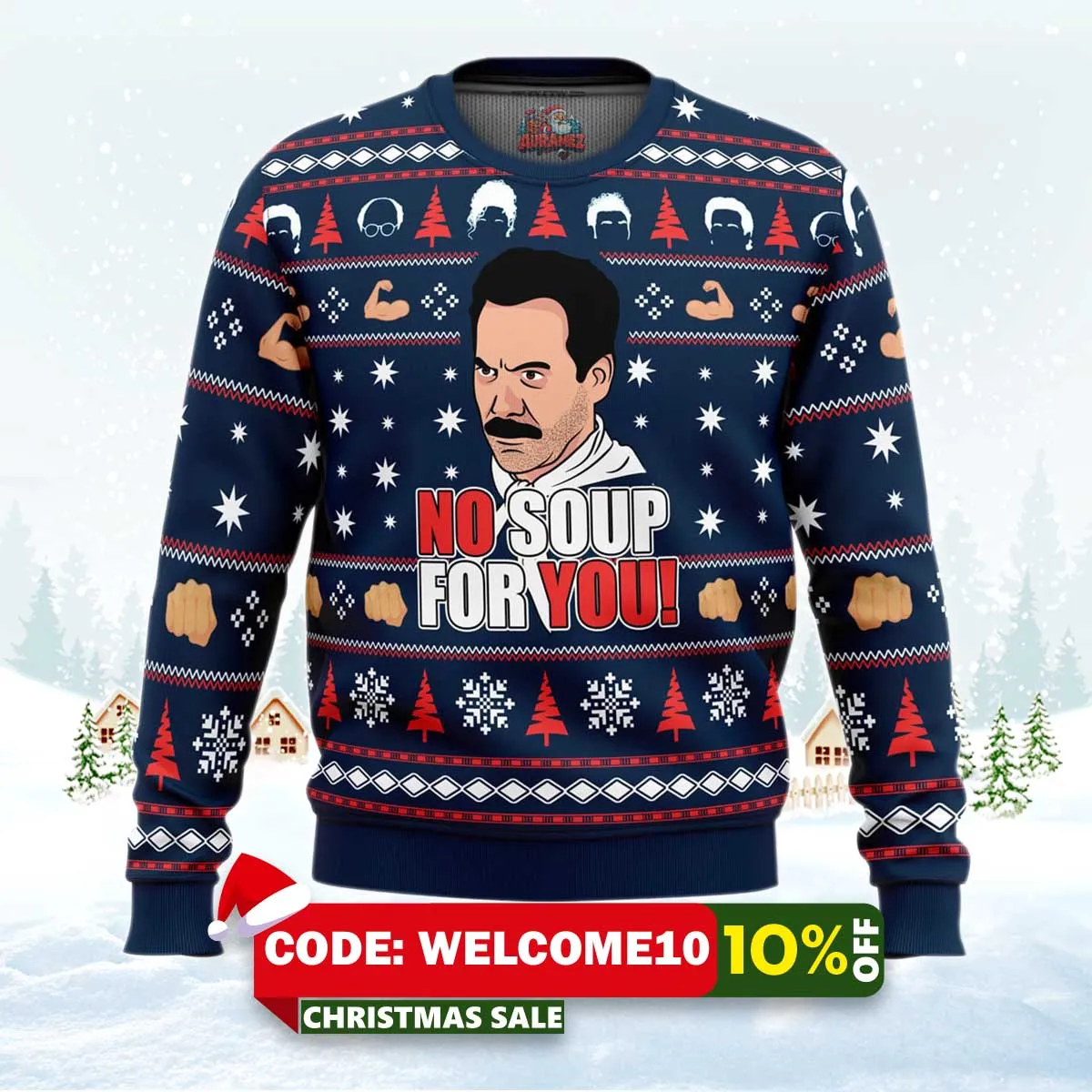 no soup for you seinfeld ugly christmas sweater 1 no soup for you seinfeld ugly christmas sweater 1