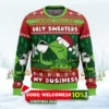 none of my business kermit the frog ugly christmas sweater 1