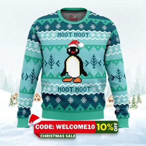 noot noot pingu ugly christmas sweater 1