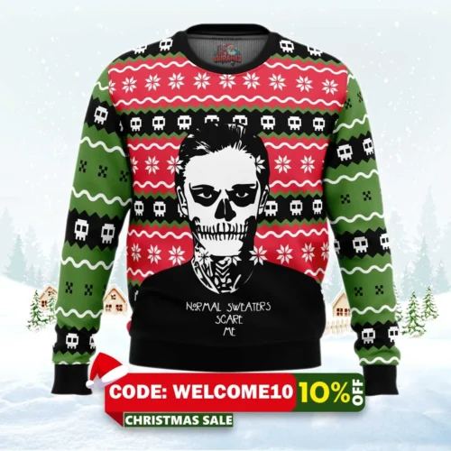normal sweaters scare me american horror story ugly christmas sweater 1