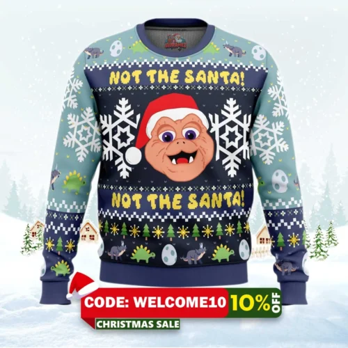 not the santa dinosaurs ugly christmas sweater 1