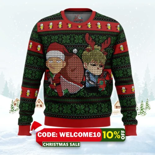 one punch man holiday ugly christmas sweater 1