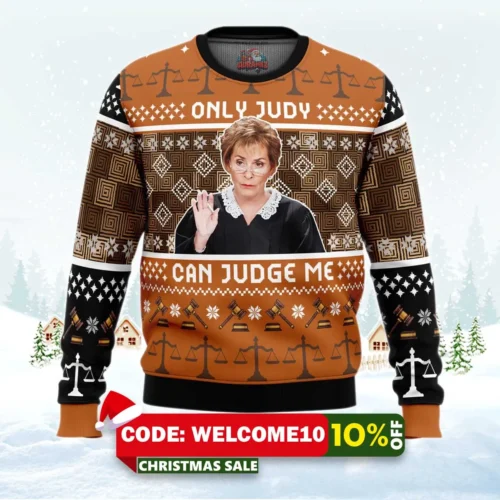 only judy can judge me judge judy ugly christmas sweater 1