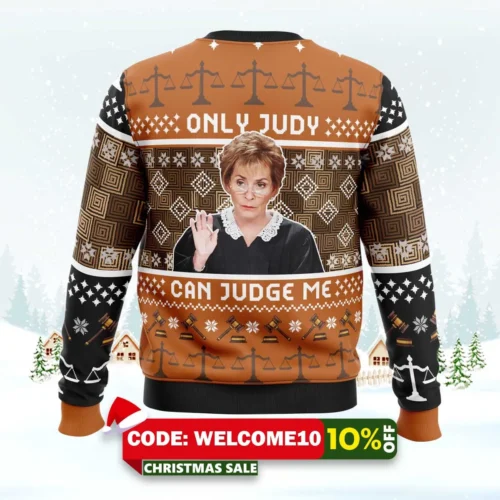 only judy can judge me judge judy ugly christmas sweater 2