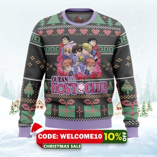 ouran high school alt ugly christmas sweater 1