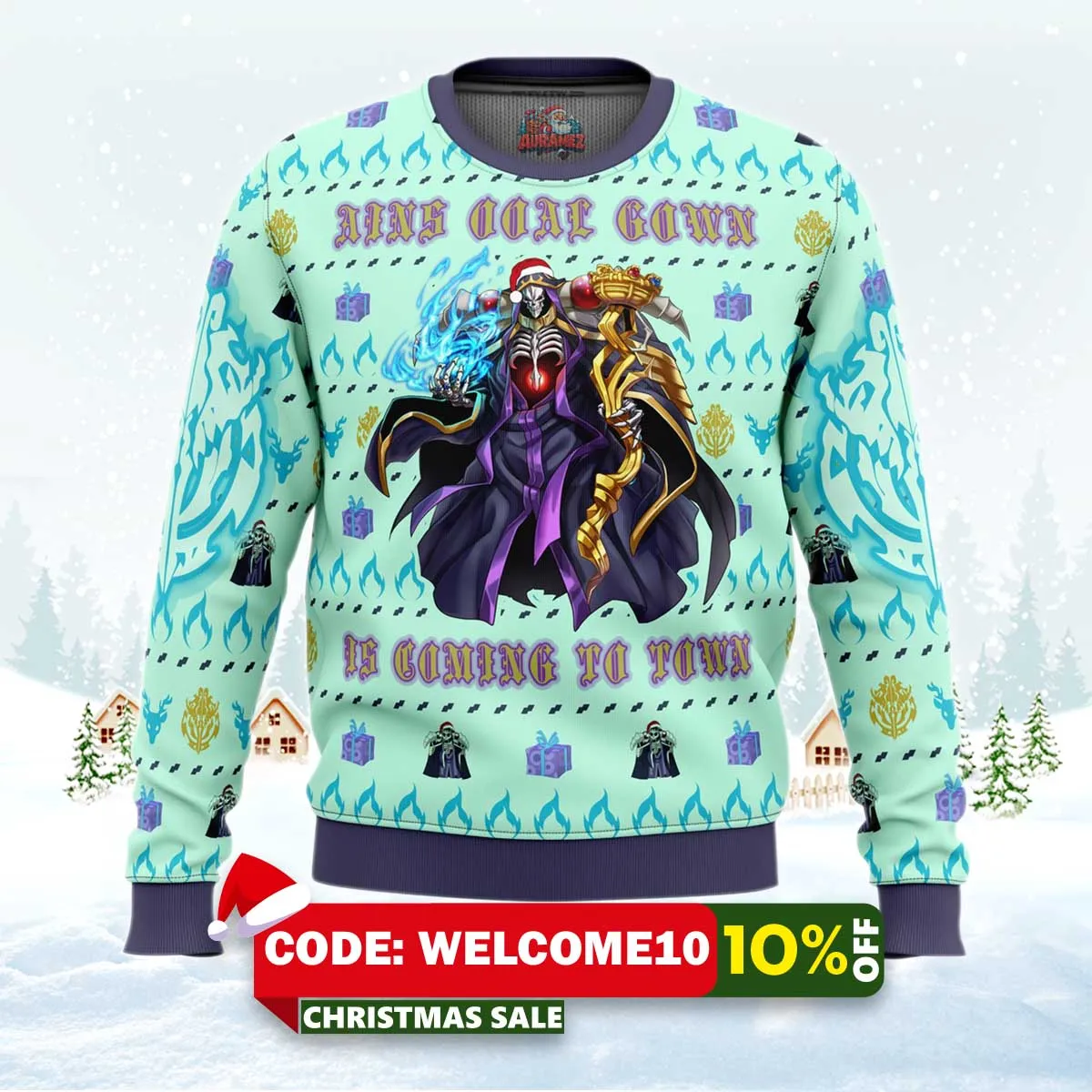 overlord ainz ooal gown ugly christmas sweater 1 overlord ainz ooal gown ugly christmas sweater 1