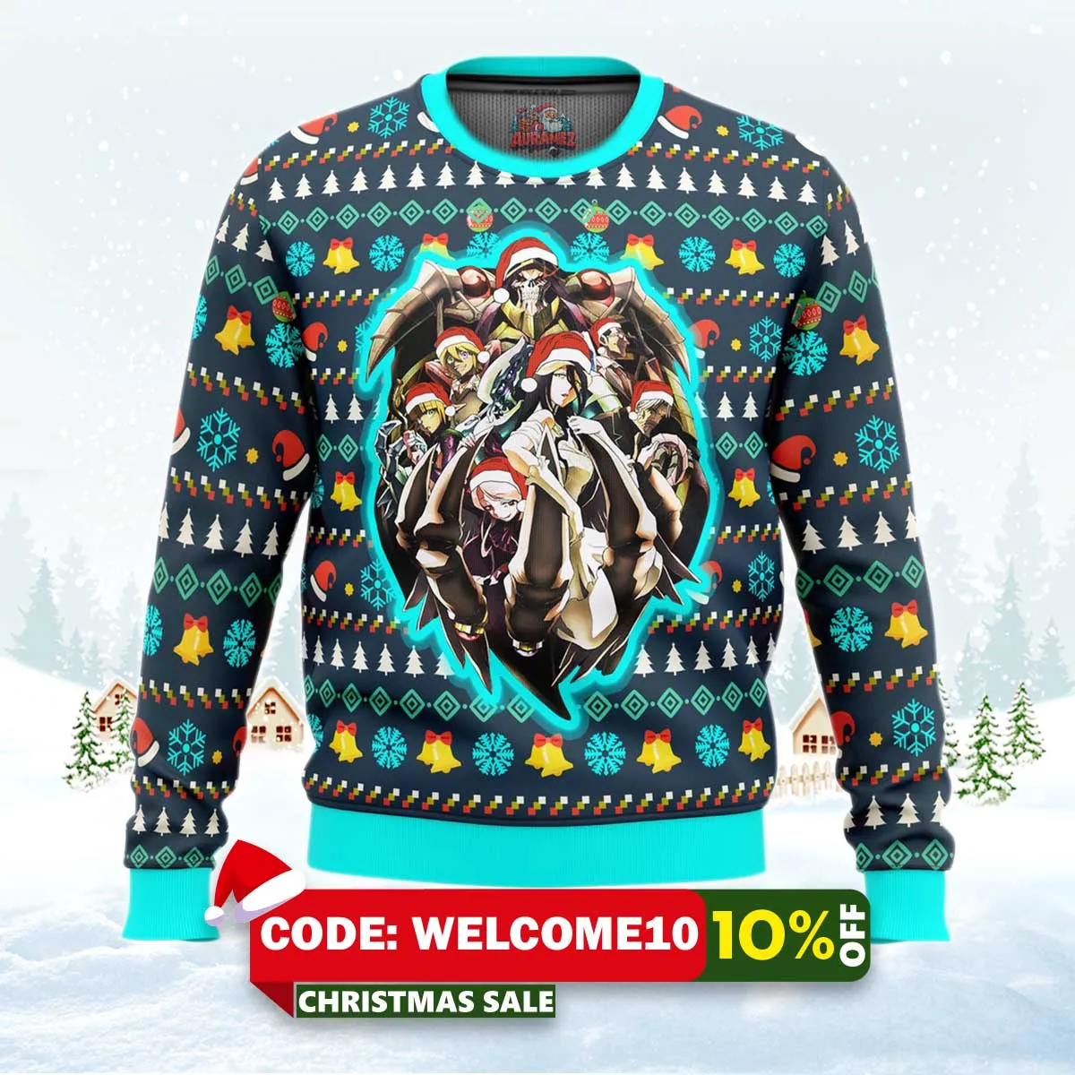 overlord master of the dark guild ugly christmas sweater 1 overlord master of the dark guild ugly christmas sweater 1