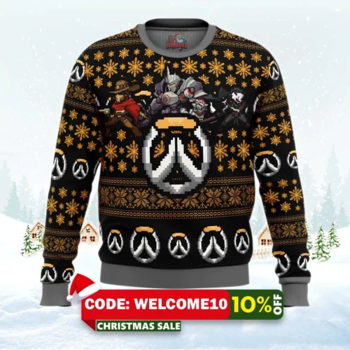 overwatch symbol ugly christmas sweater 1
