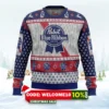 pabst blue ribbon ugly christmas sweater 1