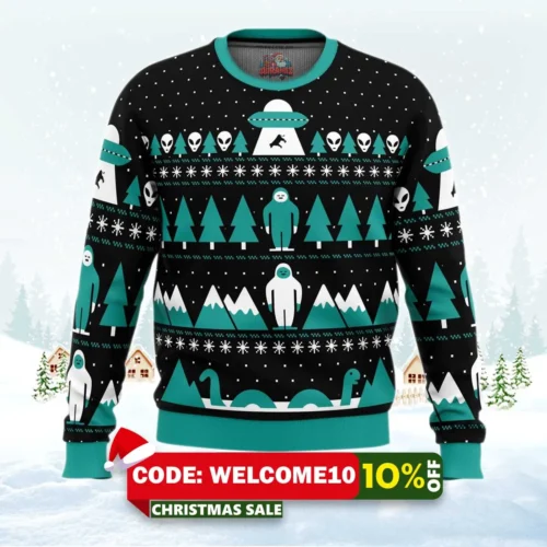 paranormal xmas alien ugly christmas sweater 1