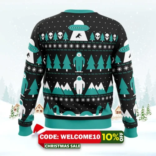 paranormal xmas alien ugly christmas sweater 2