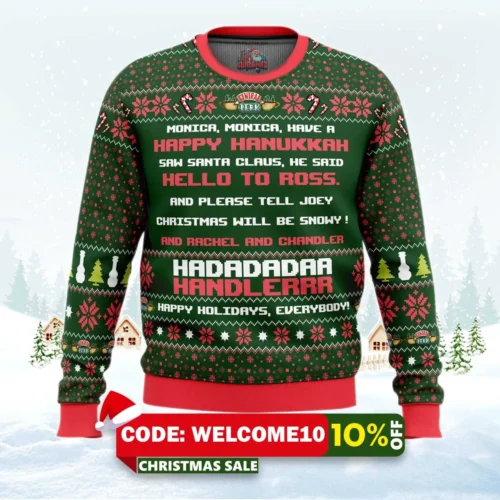 phoebe's christmas song friends ugly christmas sweater 1