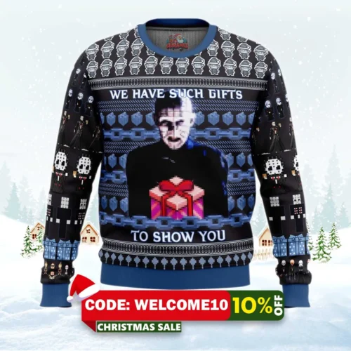 pinhead hellraiser ugly christmas sweater 1