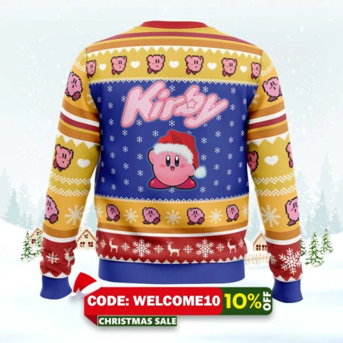 pink puff christmas kirby ugly christmas sweater 2