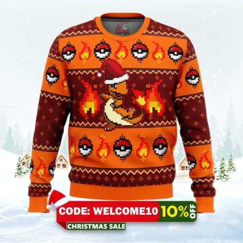 pokemon charmander ugly christmas sweater 1