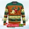 pokemon eating candy cane charizard ugly christmas sweater 1