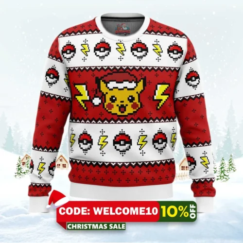 pokemon pikachu ugly christmas sweater 1