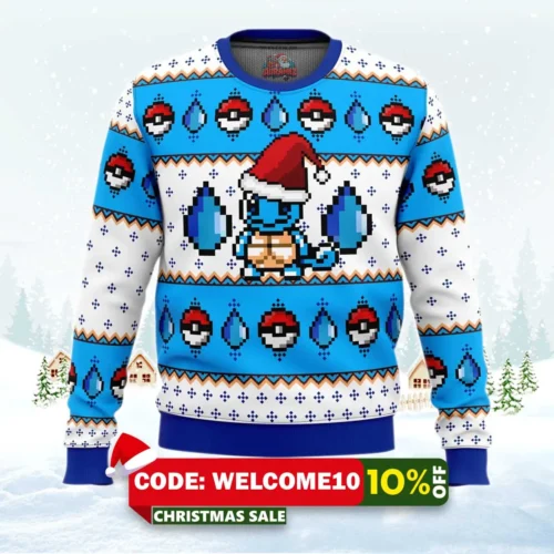 pokemon squirtle ugly christmas sweater 1