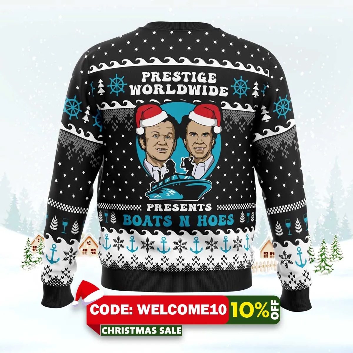 prestige worldwide boat n hoes step brothers ugly christmas sweater 2 prestige worldwide boat n hoes step brothers ugly christmas sweater 2