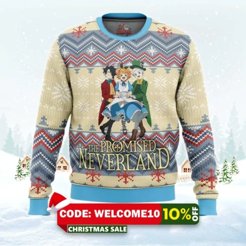 promised neverland alt ugly christmas sweater 1