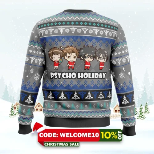 psycho holiday psycho pass ugly christmas sweater 2