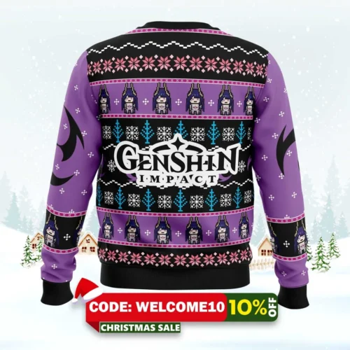 raiden genshin impact ugly christmas sweater 2