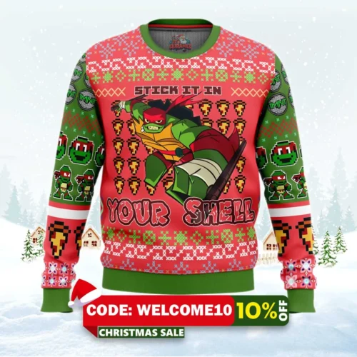 raphael rise of the teenage mutant ninja turtles ugly christmas sweater 1